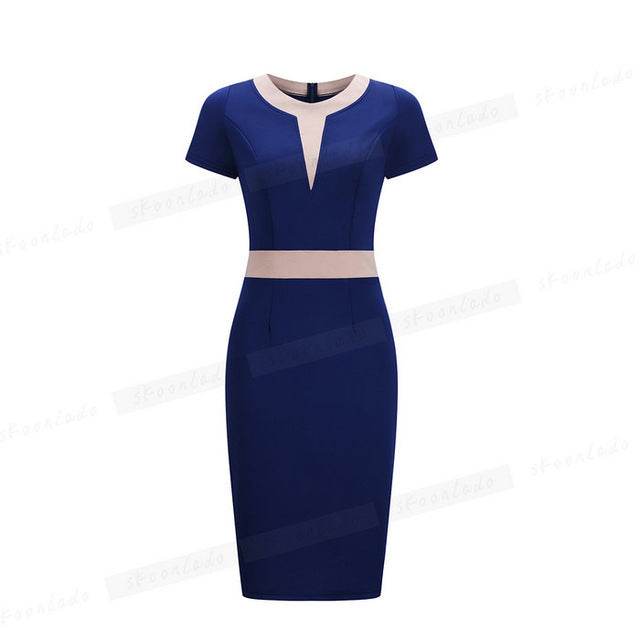 Office Ladies Pencil Sleeveless Clothes Dress For Women Work - Mubimart