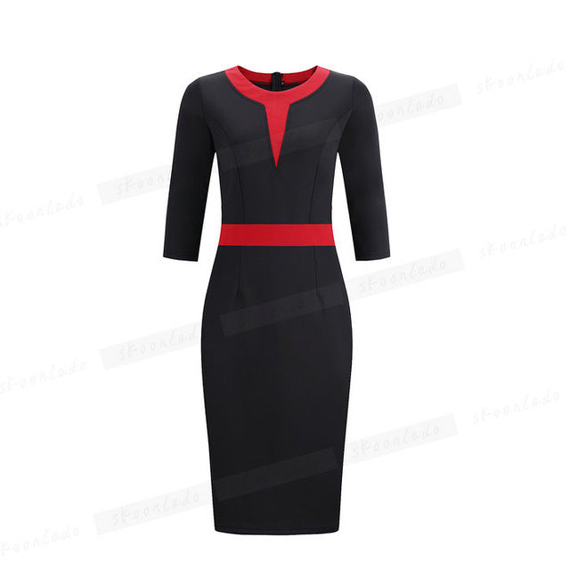 Office Ladies Pencil Sleeveless Clothes Dress For Women Work - Mubimart -  