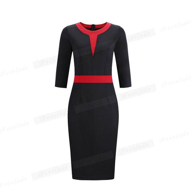Office Ladies Pencil Sleeveless Clothes Dress For Women Work - Mubimart