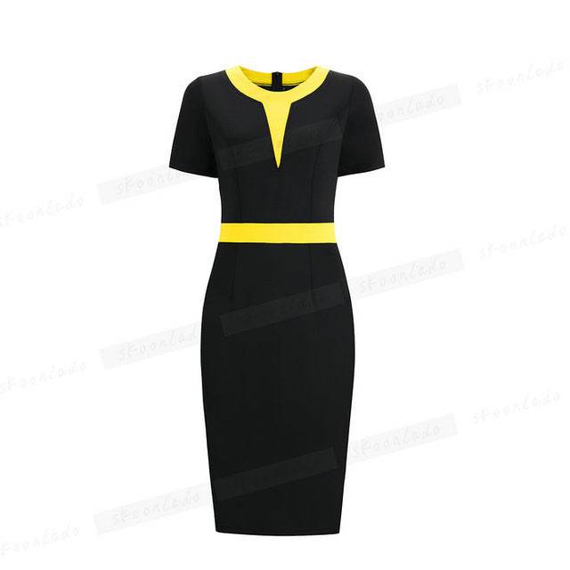 Office Ladies Pencil Sleeveless Clothes Dress For Women Work - Mubimart