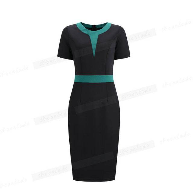 Office Ladies Pencil Sleeveless Clothes Dress For Women Work - Mubimart