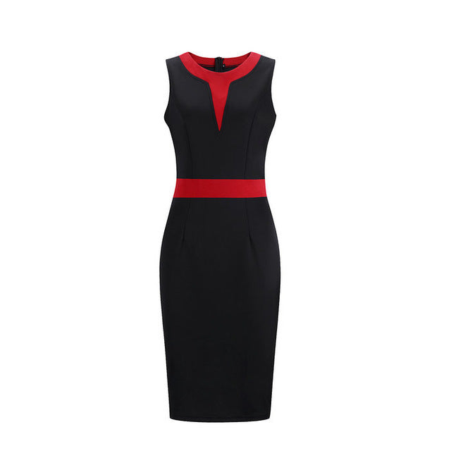 Office Ladies Pencil Sleeveless Clothes Dress For Women Work - Mubimart -  