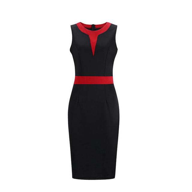 Office Ladies Pencil Sleeveless Clothes Dress For Women Work - Mubimart
