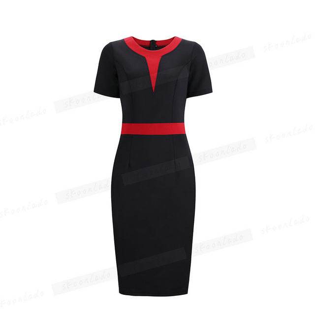 Office Ladies Pencil Sleeveless Clothes Dress For Women Work - Mubimart