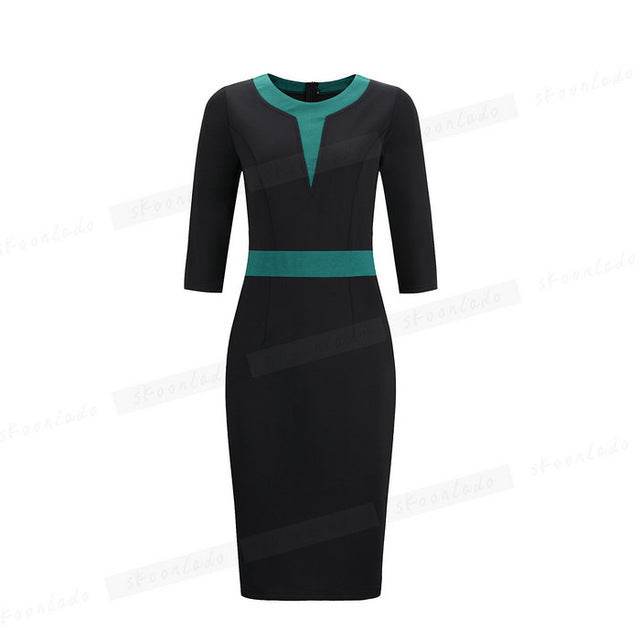 Office Ladies Pencil Sleeveless Clothes Dress For Women Work - Mubimart