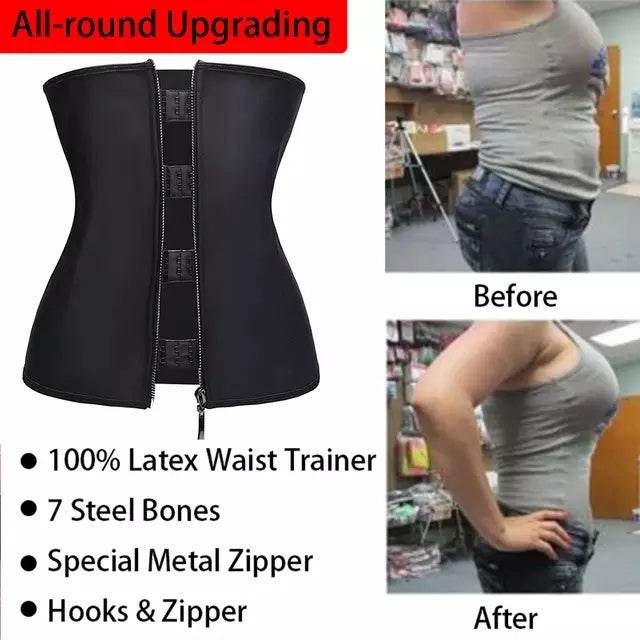 Corset Body Shaper Zipper Slim Belt Waist Shapewear Women - Mubimart