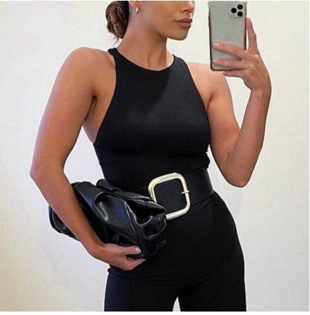 Sleeveless Sexy Bodysuit Women Off-Shoulder Top - Mubimart