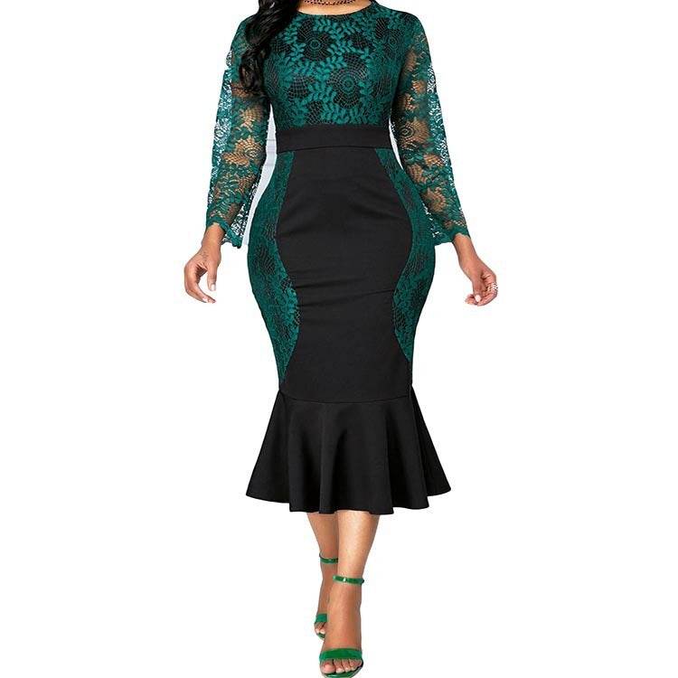 Autumn Summer Dress Women Casual Plus Size Slim Office Bodycon - Mubimart