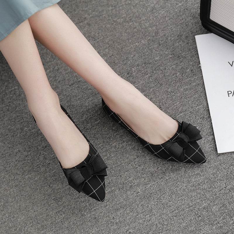 Shallow Mouth Pointed Toe All-Match Flat Shoes - Mubimart