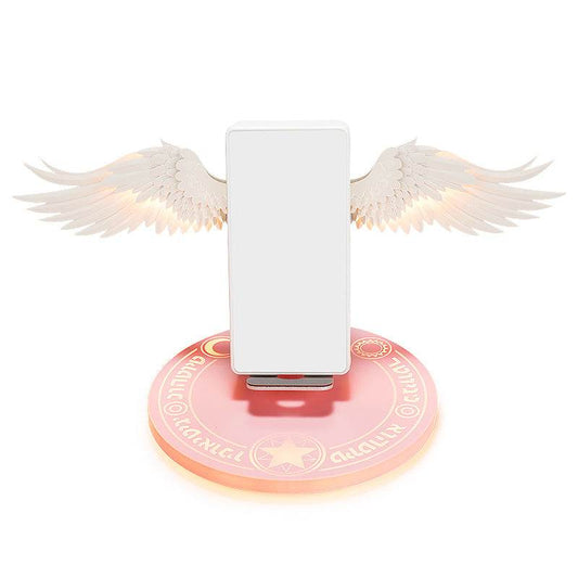 Universal Colorful LED Angel Wings Qi Wireless Charger Charge Dock For Mobile Phone Fast Charger - Mubimart