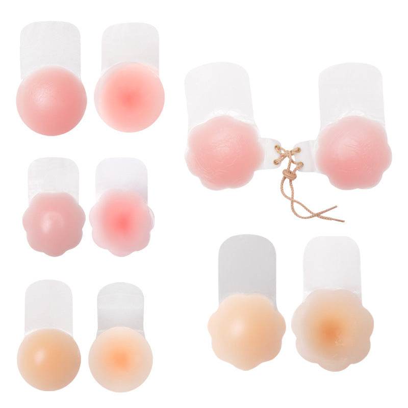 Reusable Self Adhesive Silicone Lift Up Breast Nipple Cover Bra Pad Invisible Breast Petals For Party Dress - Mubimart