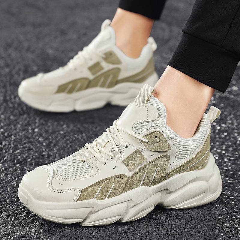 Spring And Summer New Mens Fashion Trend Casual Shoes Mesh Platform Sneakers - Mubimart
