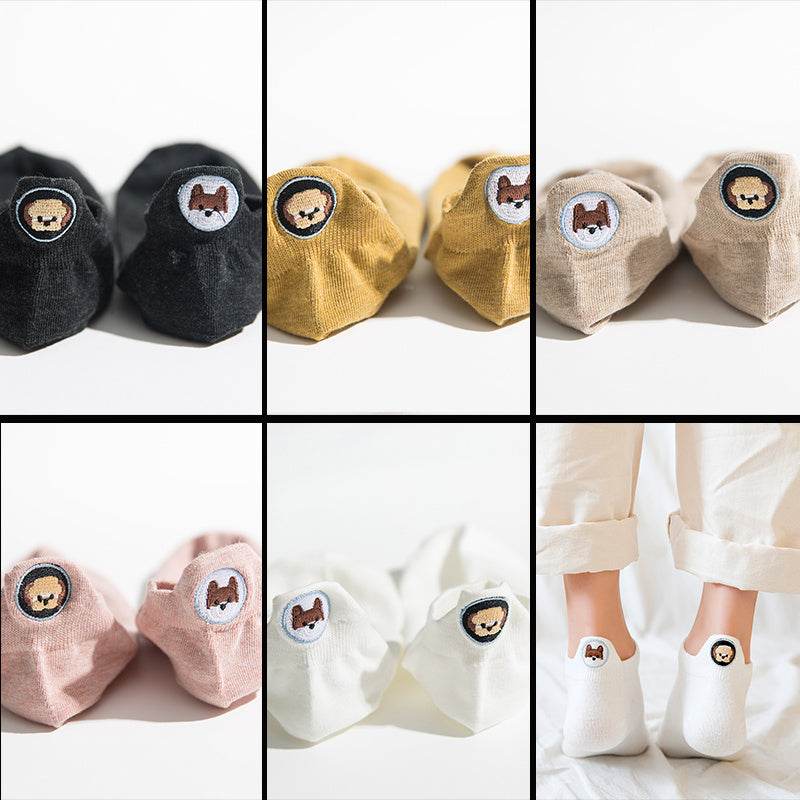 Shallow Mouth Lift Ear Low Socks Summer Boat Socks - Mubimart