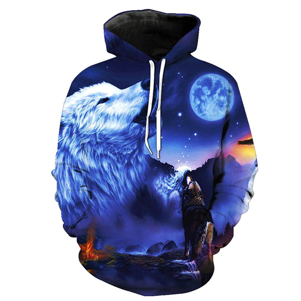 Hooded Sweatshirt Printed Loose Plus Size Fitness Sweatshirt - Mubimart