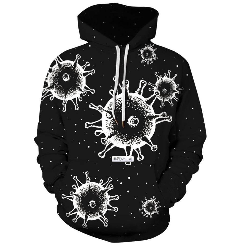 Hooded Sweatshirt Printed Loose Plus Size Fitness Sweatshirt - Mubimart