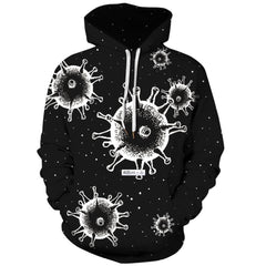 Hooded Sweatshirt Printed Loose Plus Size Fitness Sweatshirt - Mubimart -  