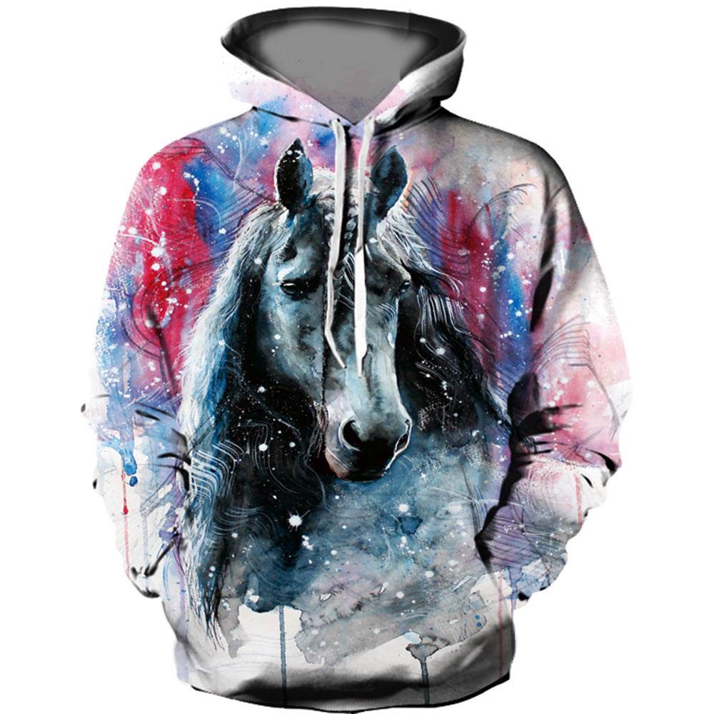 Hooded Sweatshirt Printed Loose Plus Size Fitness Sweatshirt - Mubimart