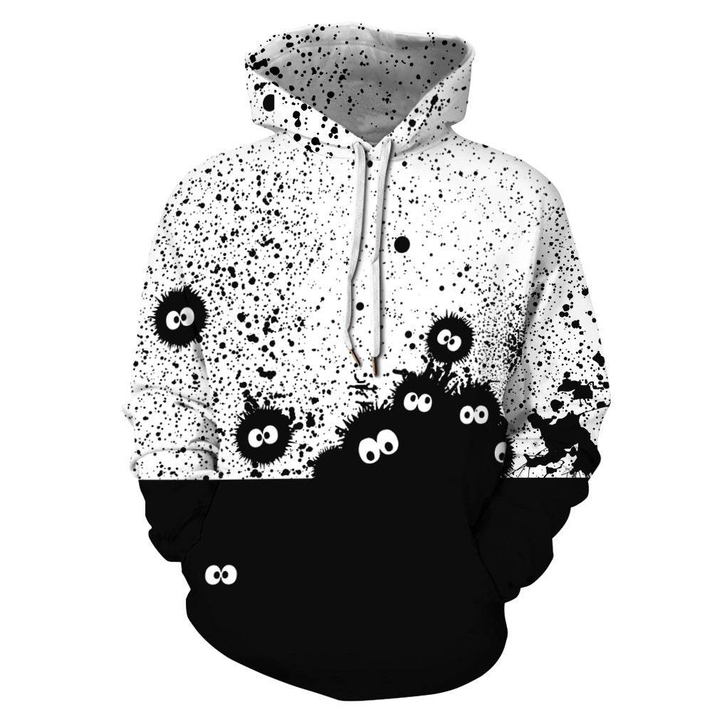 Hooded Sweatshirt Printed Loose Plus Size Fitness Sweatshirt - Mubimart