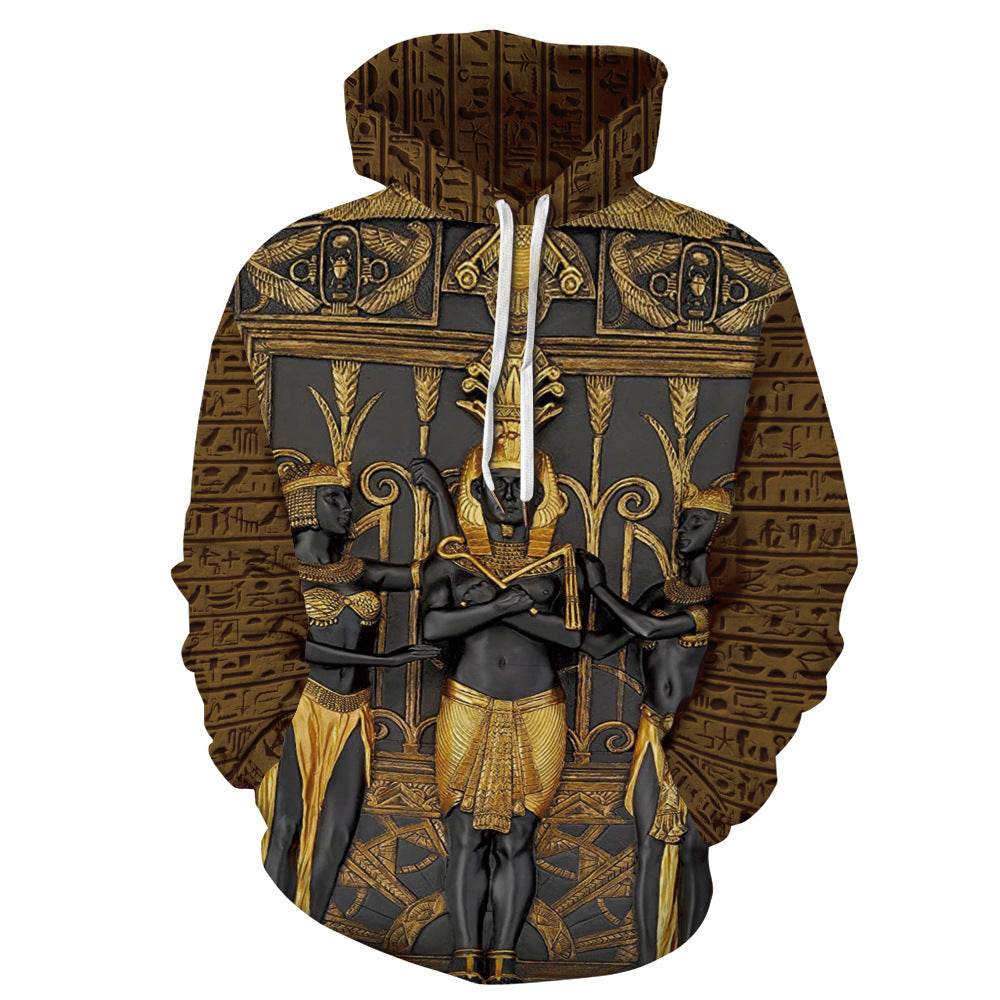 Hooded Sweatshirt Printed Loose Plus Size Fitness Sweatshirt - Mubimart