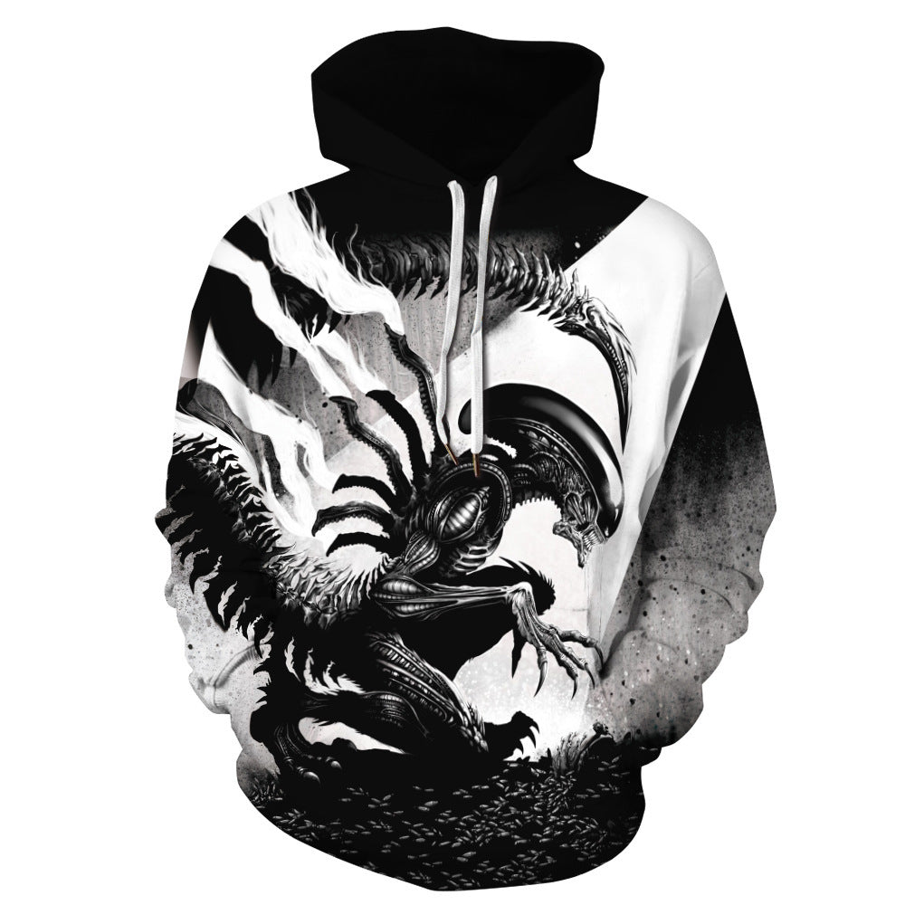 Hooded Sweatshirt Printed Loose Plus Size Fitness Sweatshirt - Mubimart -  