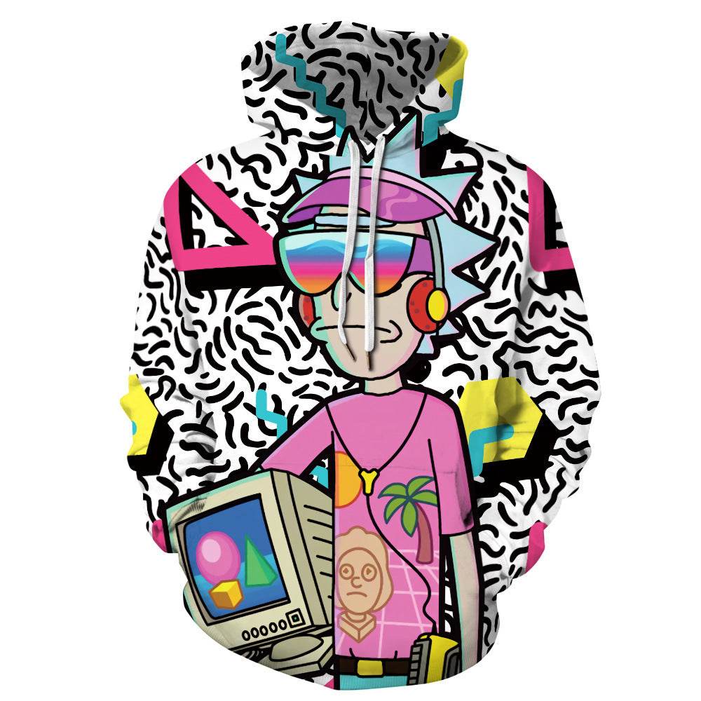 Hooded Sweatshirt Printed Loose Plus Size Fitness Sweatshirt - Mubimart