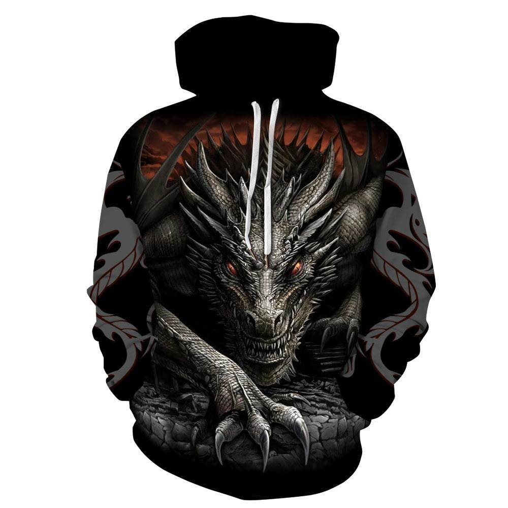 Hooded Sweatshirt Printed Loose Plus Size Fitness Sweatshirt - Mubimart