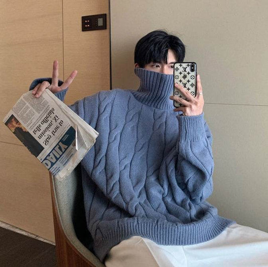Korean Style Loose Lazy Knit Sweater Base - Mubimart
