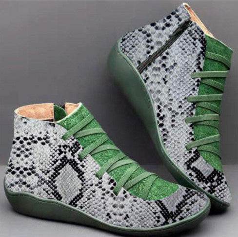 Casual booties women's boots flat boots - Mubimart