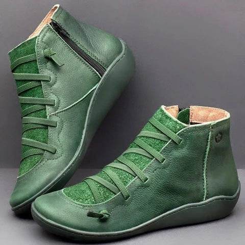 Casual booties women's boots flat boots - Mubimart