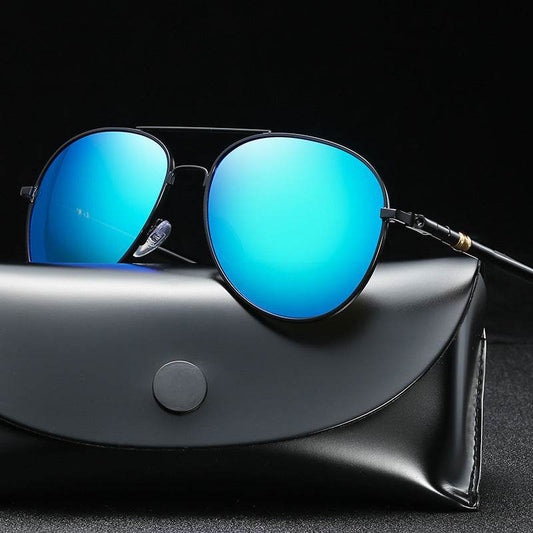 Polarized Sunglasses Men's Metal Sunglasses Color Film Sunglasses - Mubimart