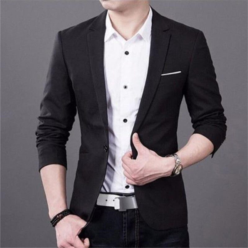 New Korean Men Blazer Casual Slim Fit Office Suit