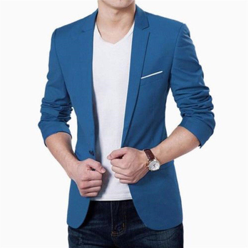 Nieuwe Koreaanse Heren Blazer Casual Slim Fit Kantoorpak