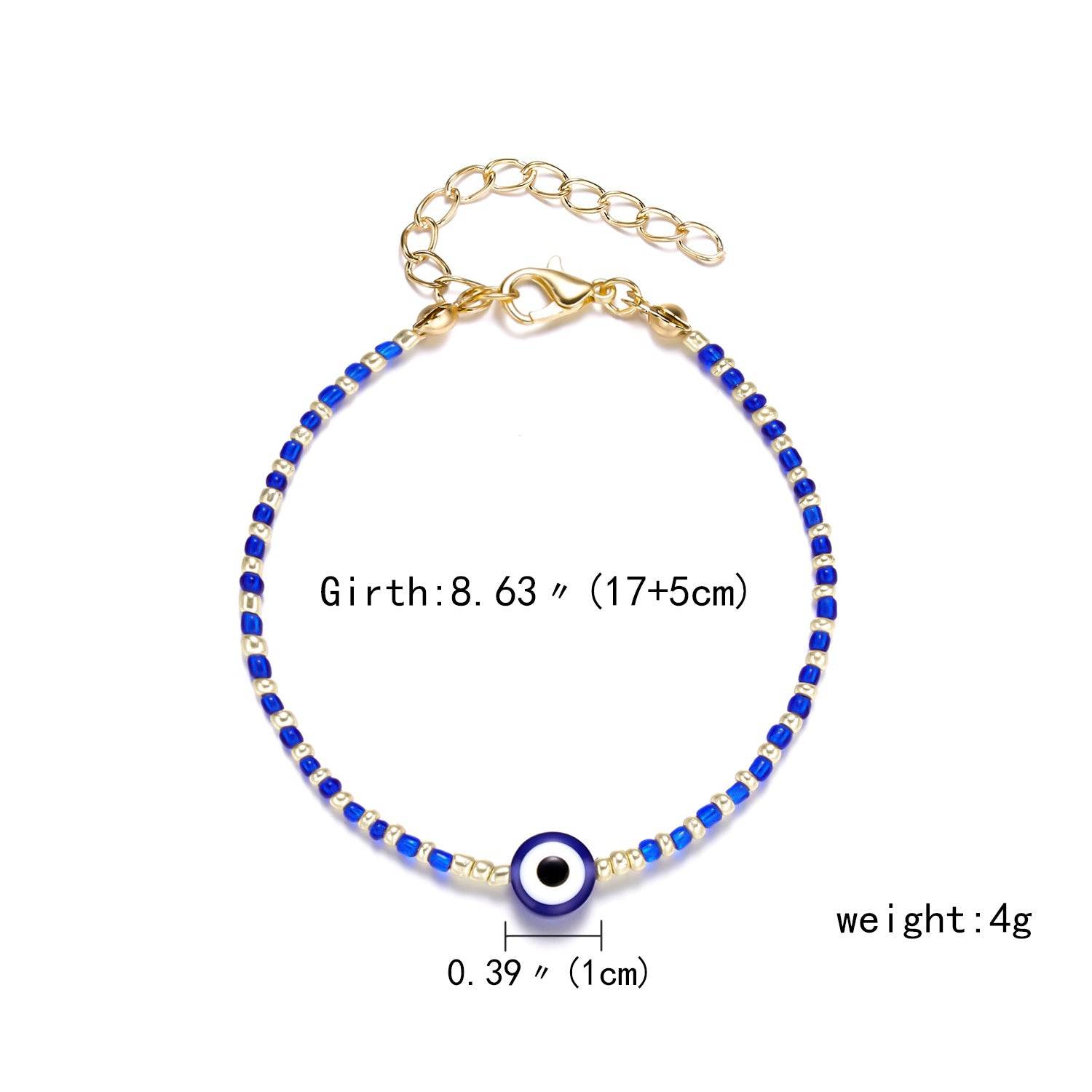 Handmade Lucky Black String Bracelet Evil Eye Charm Bracelets Women Blue Eyes Beads Bring You Lucky Peaceful Adjustable Bracelet - Mubimart