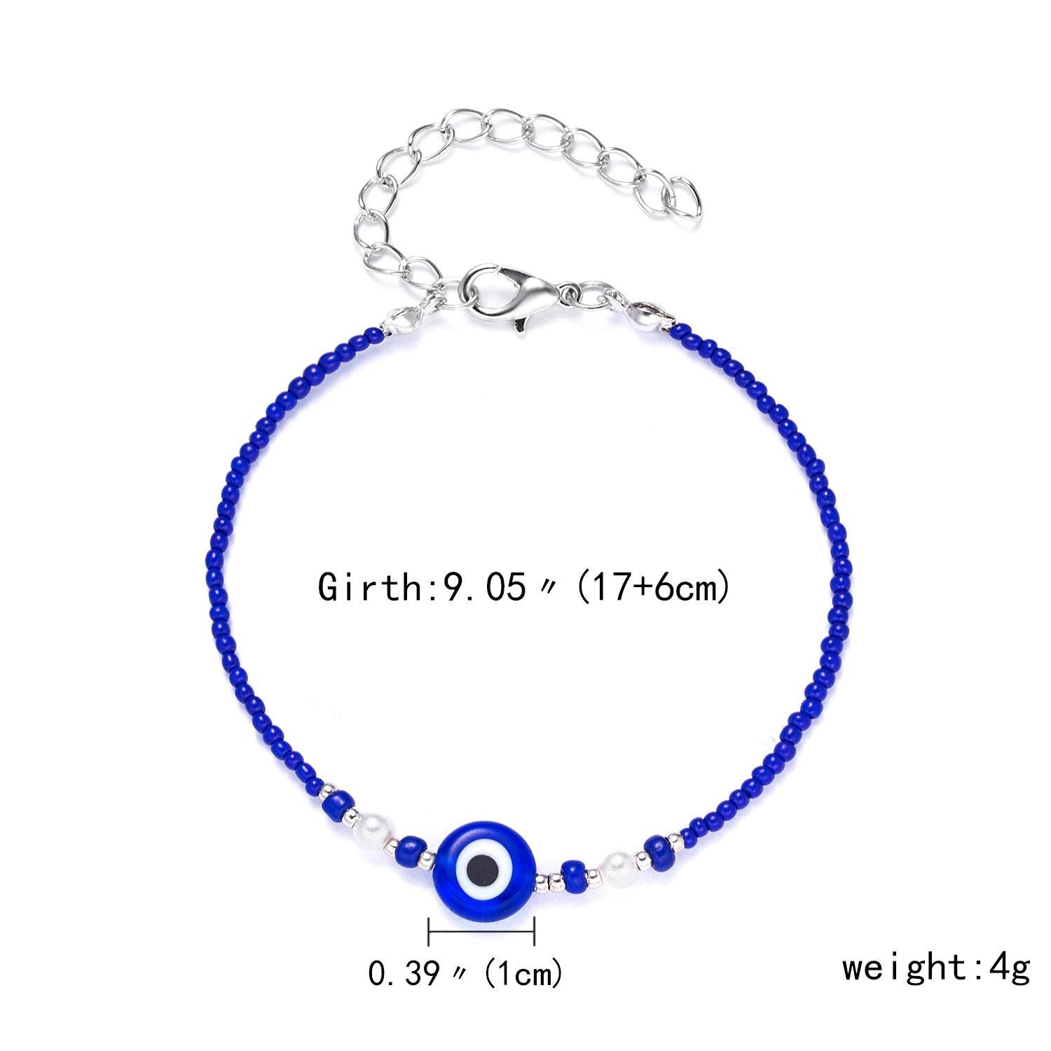 Handmade Lucky Black String Bracelet Evil Eye Charm Bracelets Women Blue Eyes Beads Bring You Lucky Peaceful Adjustable Bracelet - Mubimart