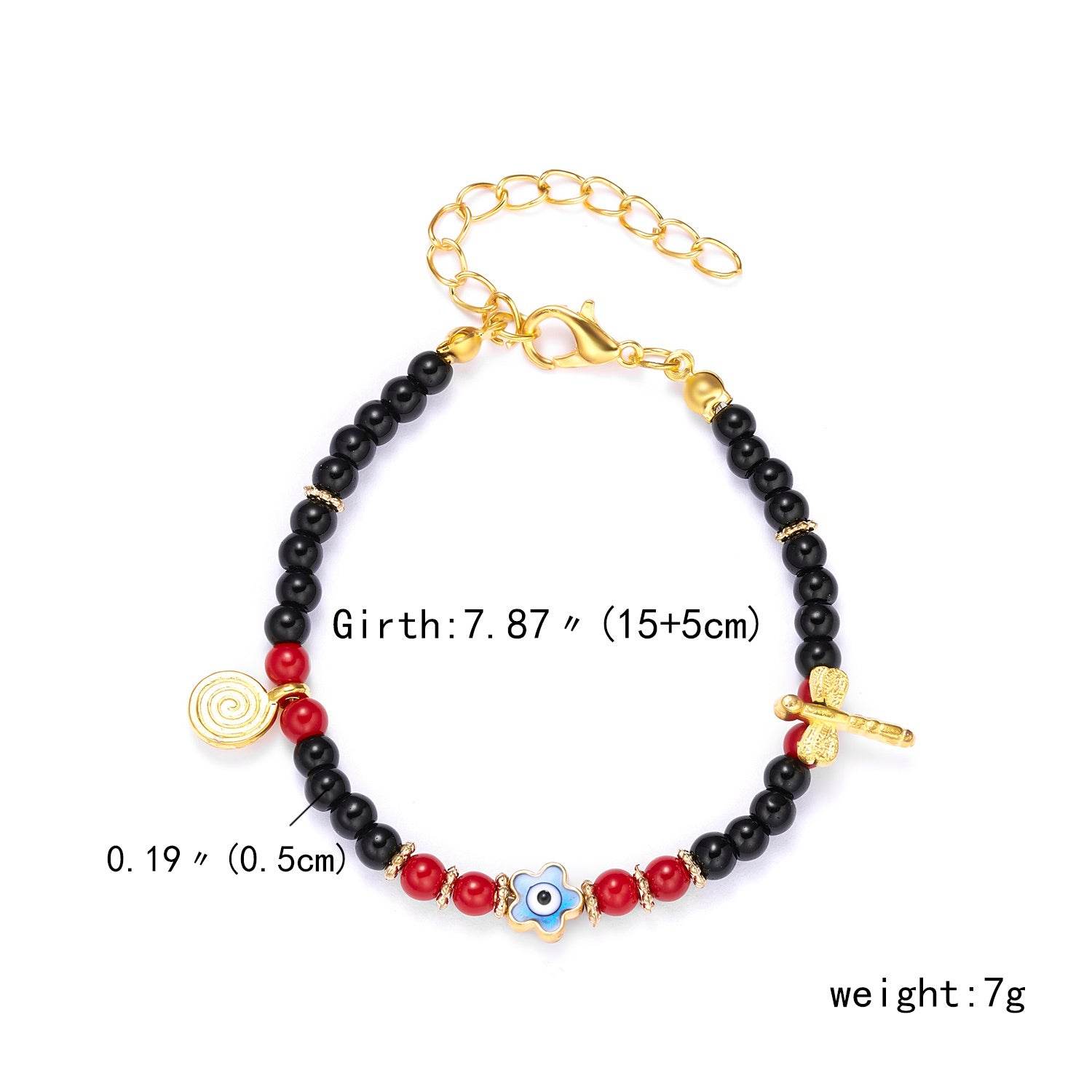 Handmade Lucky Black String Bracelet Evil Eye Charm Bracelets Women Blue Eyes Beads Bring You Lucky Peaceful Adjustable Bracelet - Mubimart