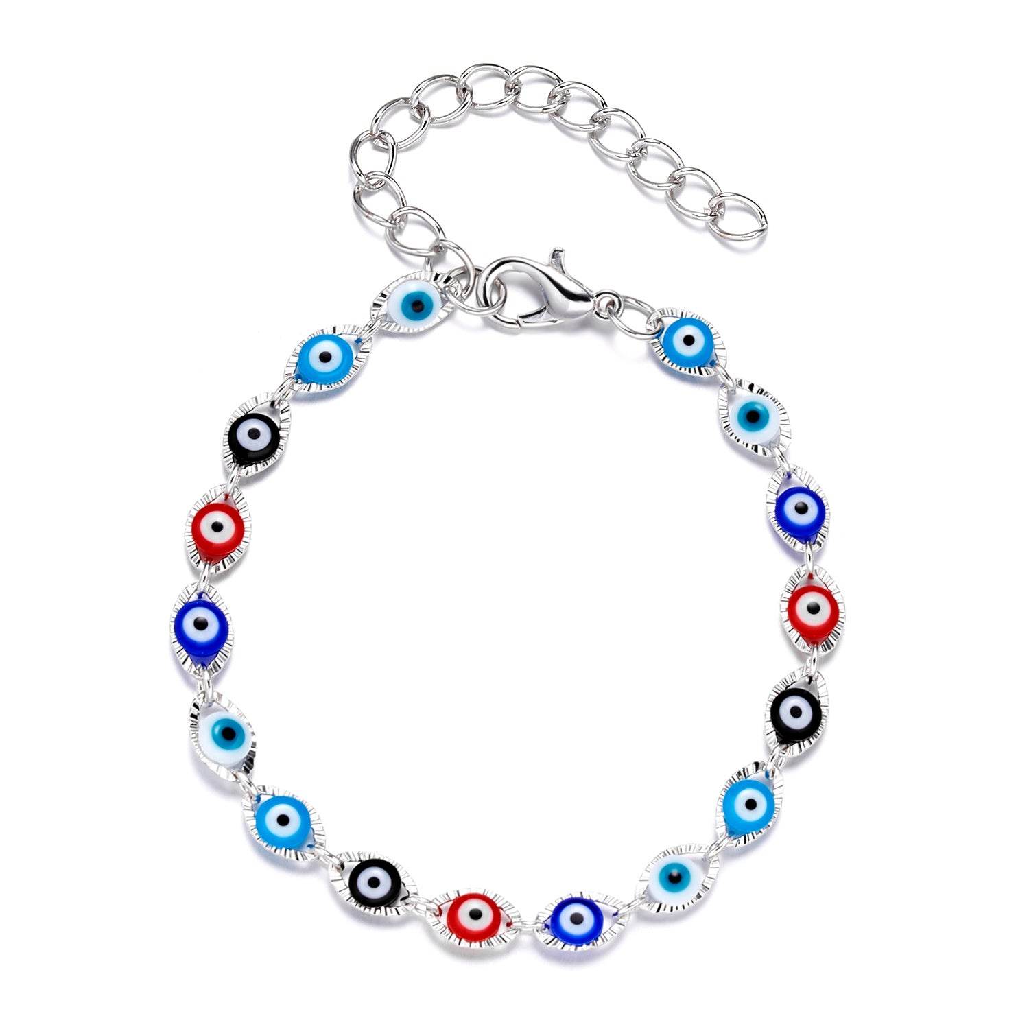 Handmade Lucky Black String Bracelet Evil Eye Charm Bracelets Women Blue Eyes Beads Bring You Lucky Peaceful Adjustable Bracelet - Mubimart