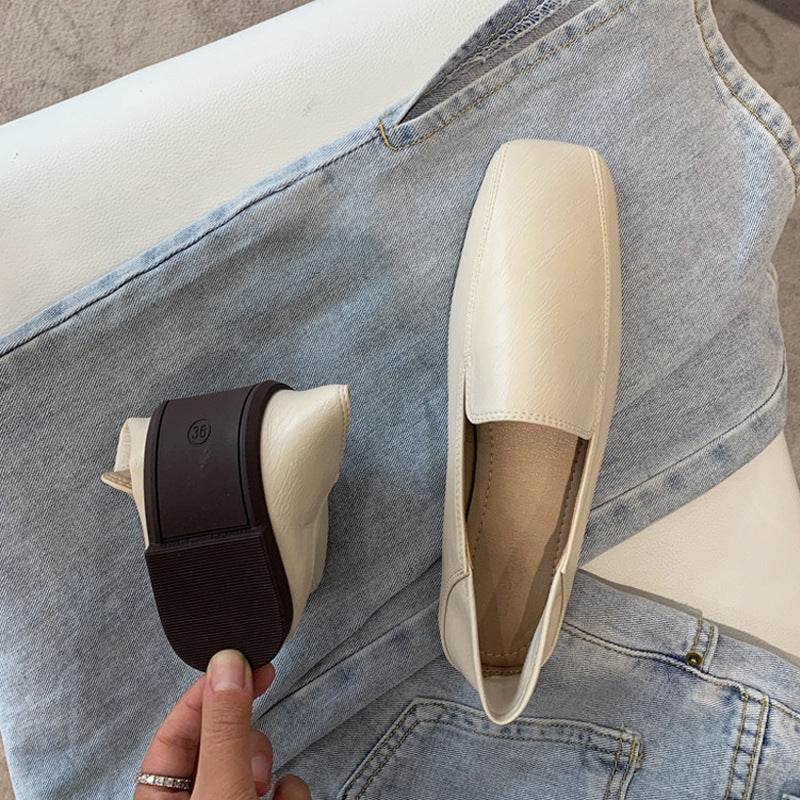 Microfiber Soft Leather Slip-on Flats - Mubimart
