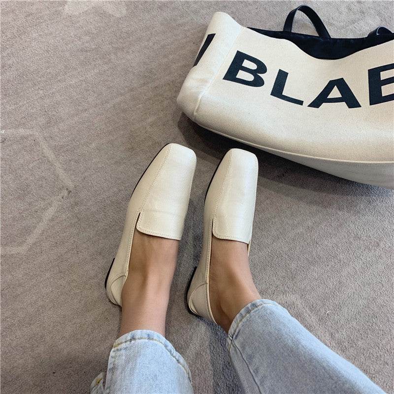 Microfiber Soft Leather Slip-on Flats - Mubimart
