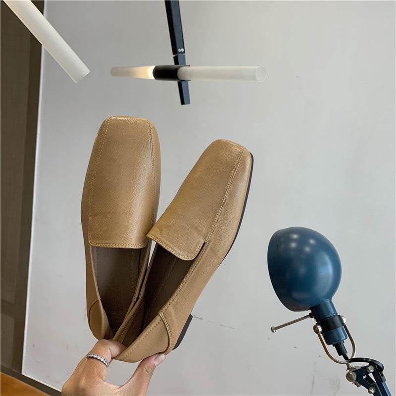 Microfiber Soft Leather Slip-on Flats - Mubimart
