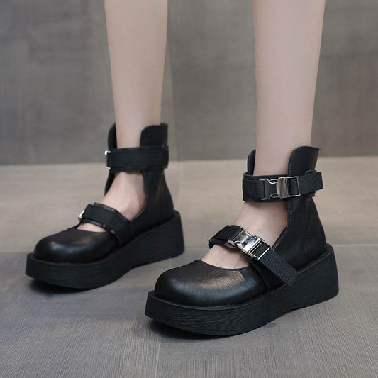 Mary Jane single shoes women short boots - Mubimart