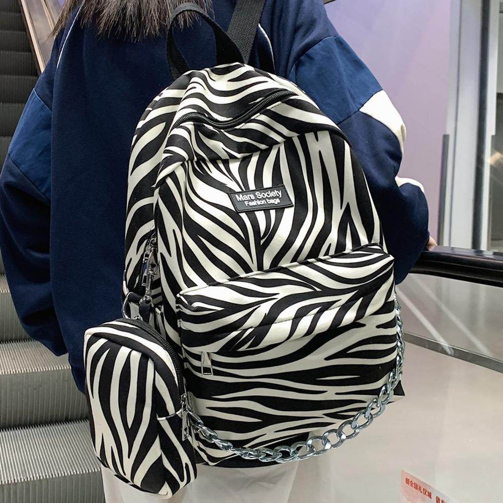 Korean Style Fashion Personality College Style Large-capacity Pattern Backpack - Mubimart
