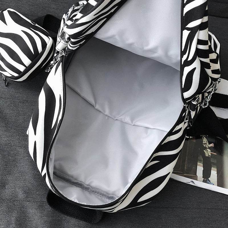 Korean Style Fashion Personality College Style Large-capacity Pattern Backpack - Mubimart