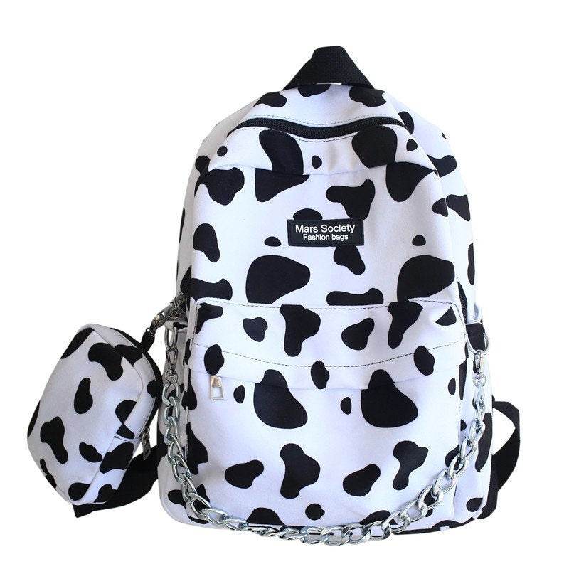 Korean Style Fashion Personality College Style Large-capacity Pattern Backpack - Mubimart