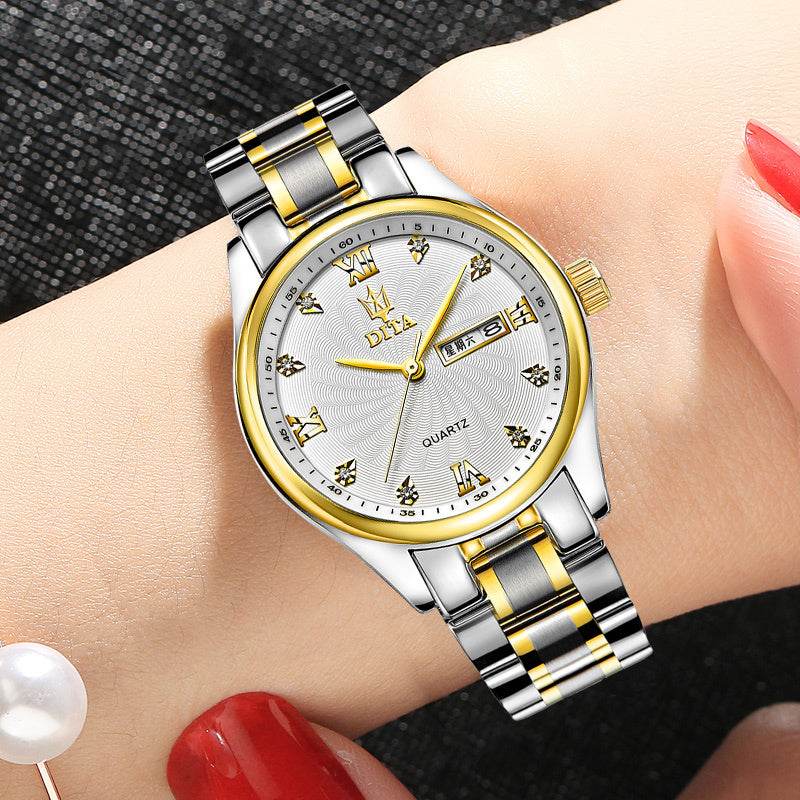 New Couple Models A Pair Of Watches Men's and Women's Watches Waterproof Watches - Mubimart