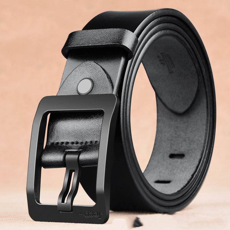 Two Layers Of Cowhide Belt For Men With Needle Buckle Belt - Mubimart