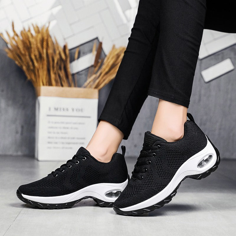 Air Cushion Heightening Shoes Women Breathable Dancing Shoes Outdoor Sports Shoes