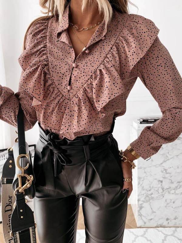 Women Blouses Long Sleeve Shirt Casual Tops - Mubimart