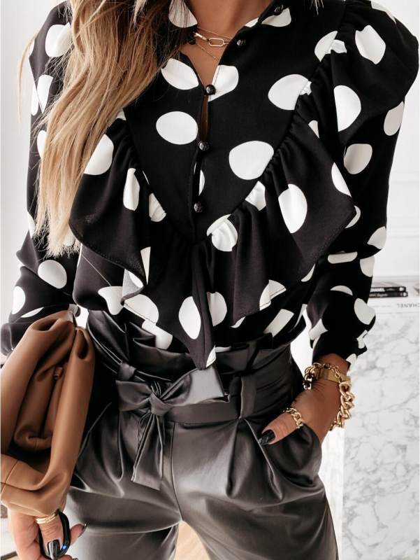 Women Blouses Long Sleeve Shirt Casual Tops - Mubimart - Blouses 