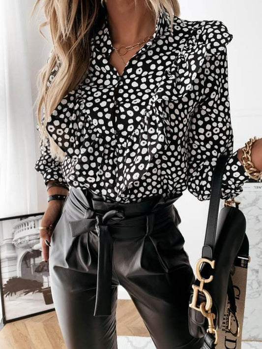 Women Blouses Long Sleeve Shirt Casual Tops - Mubimart