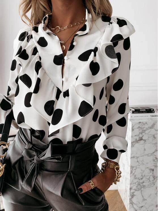 Women Blouses Long Sleeve Shirt Casual Tops - Mubimart